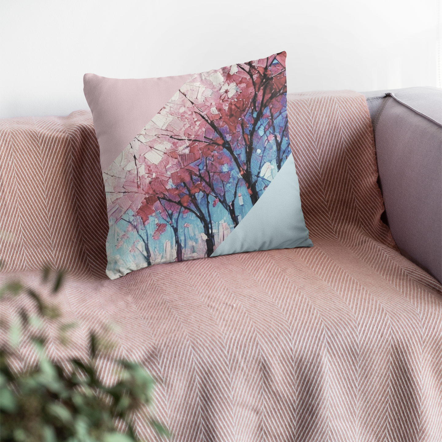 Cherry Blossoms (right pillow Cover-Only)